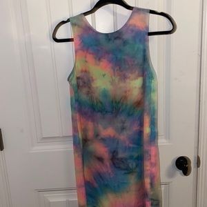 Tie-dye slim fit dress